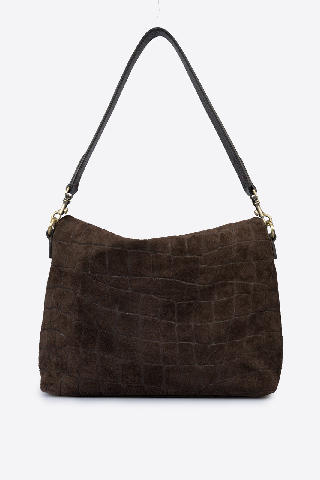 MATILDA Leather Top Handle Bag - Dark Brown