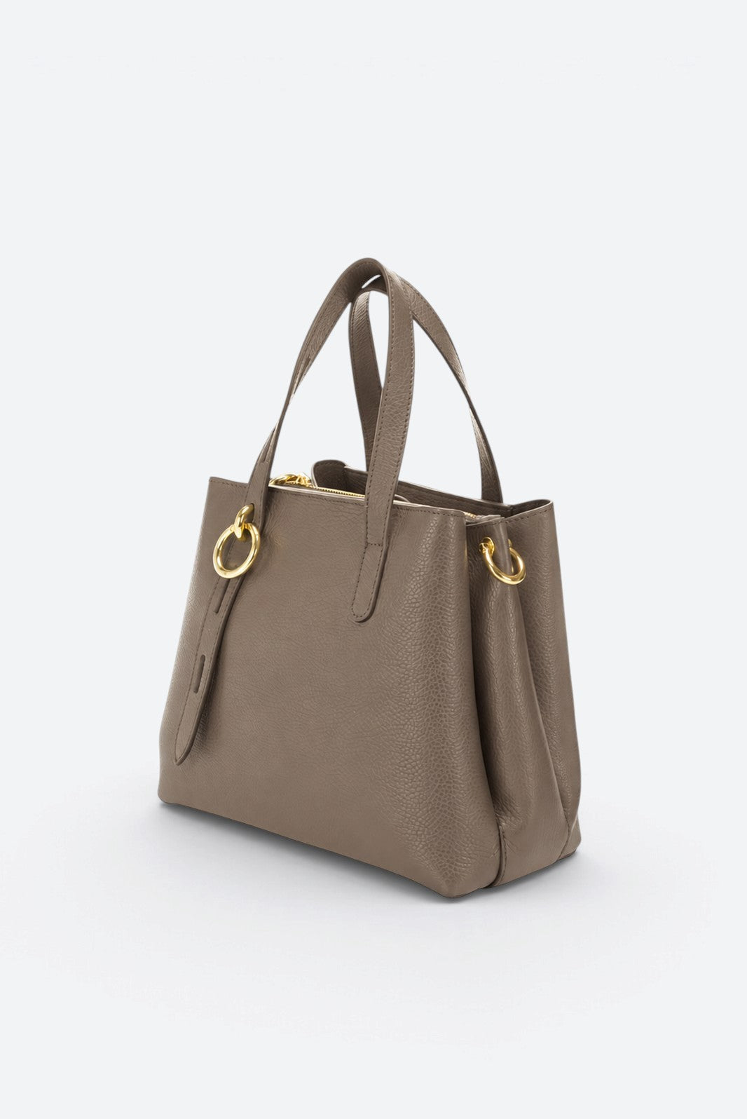 EMILY Leather Top Handle Bag - Fango
