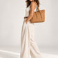 RAINA Leather Top Handle Bag - Cognac