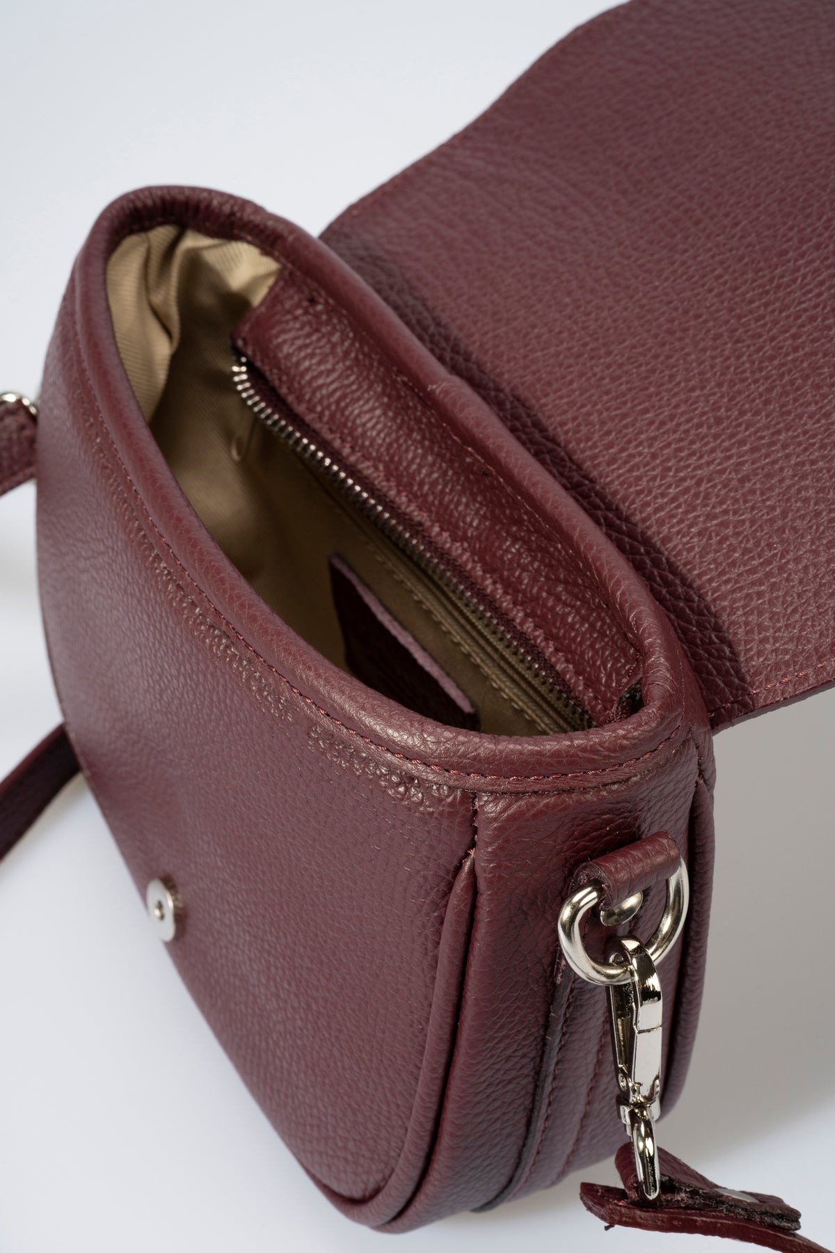BELA Leather Crossbody Bag - Wine
