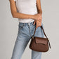 EDNA Leather Shoulder Bag - Brown