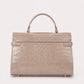 LEA Leather Top Handle Bag - Taupe