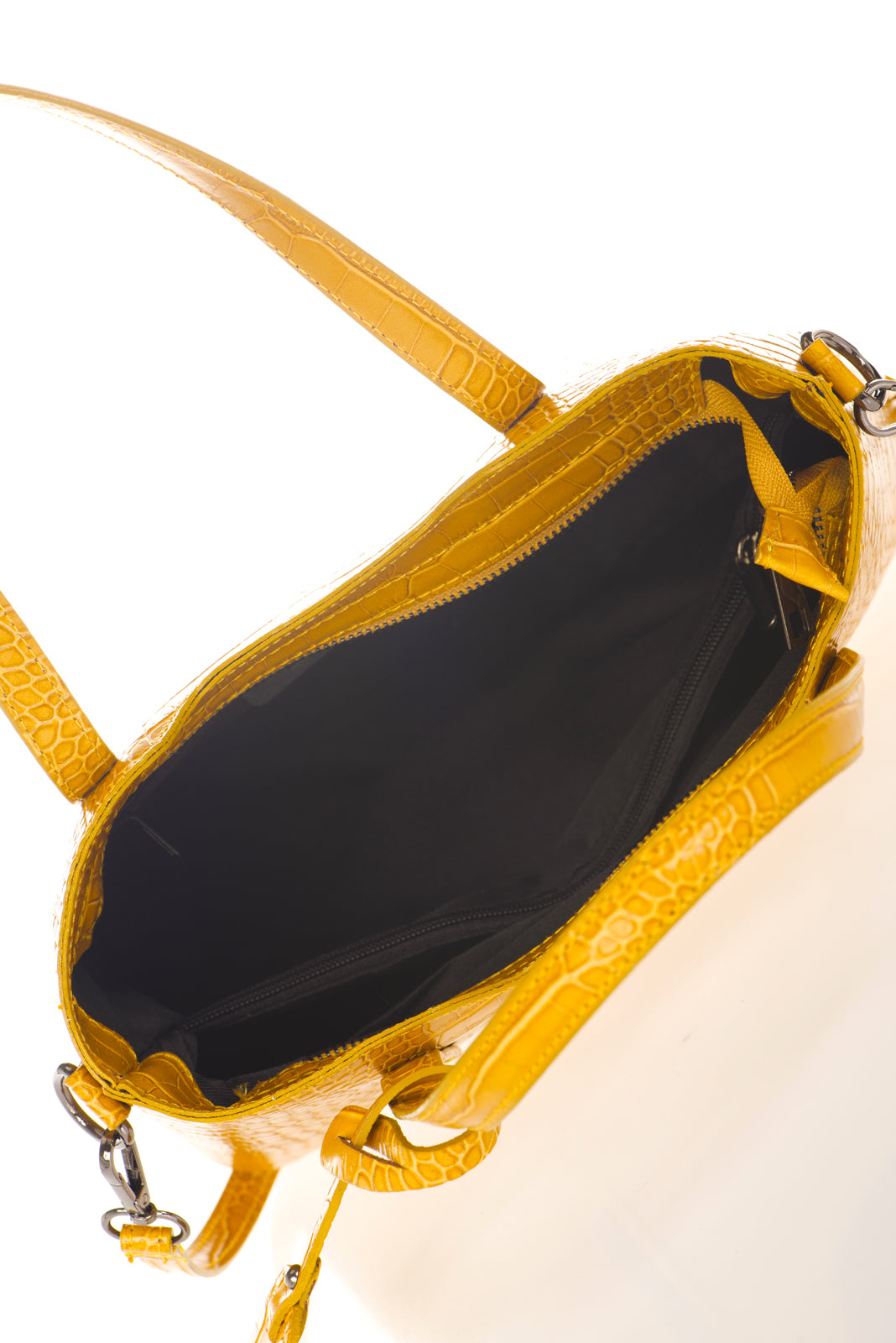 Leather Top Handle Bag 3014 - Yellow