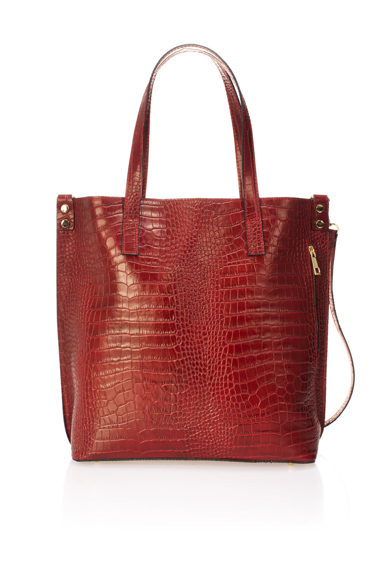 BRENDA Leather Shoulder Bag - Bordo