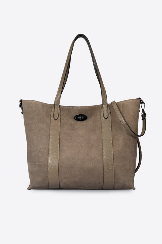 MYRA Leather Tote Bag - Fango