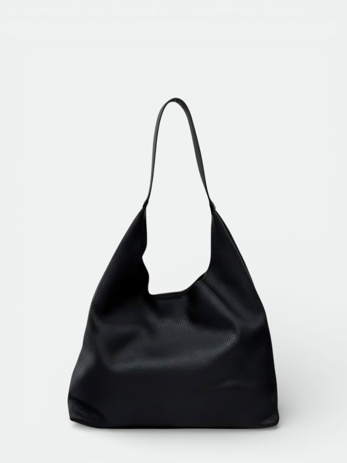 Leather Shoulder Bag 2316 - Black