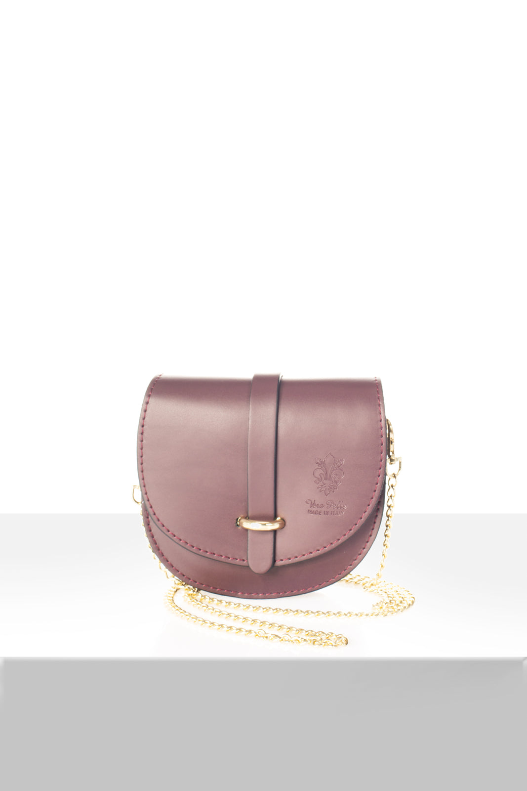 Leather Crossbody Bag 7006 - Bordo
