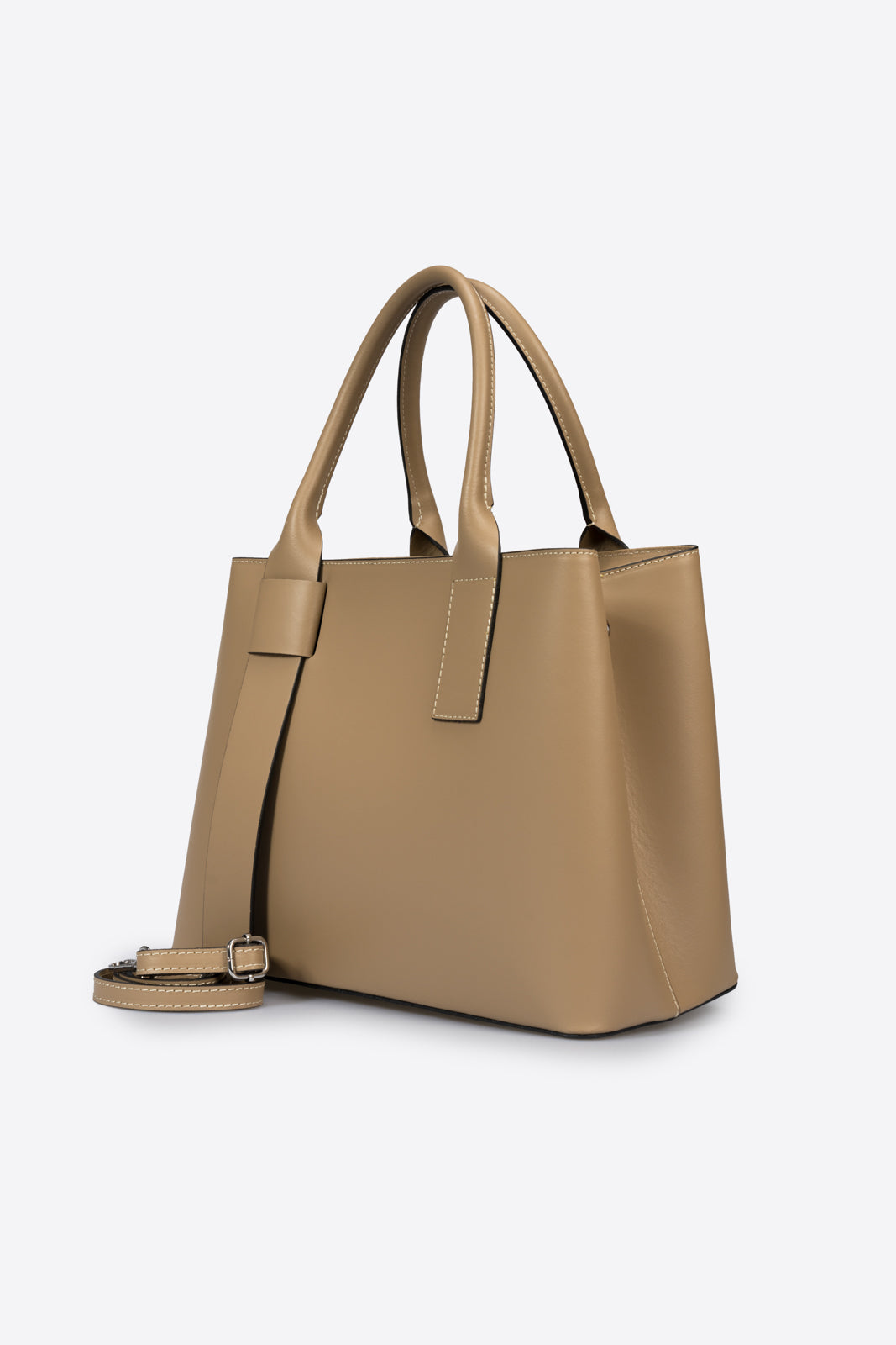 RACHELE Leather Top Handle Bag - Taupe