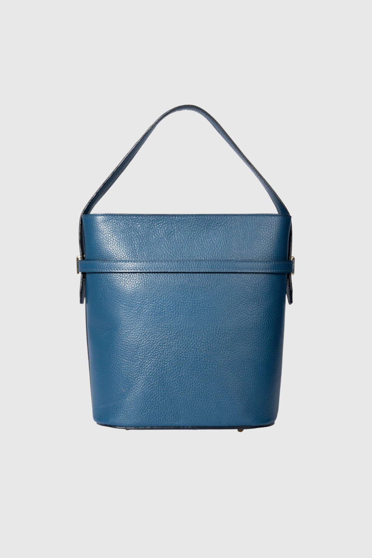 MYRTO Leather Top Handle Bag - Blue