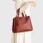 EMILY Leather Top Handle Bag - Bordo