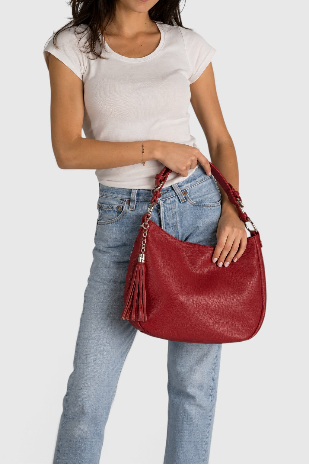 UMA Leather Top Handle Bag - Bordo