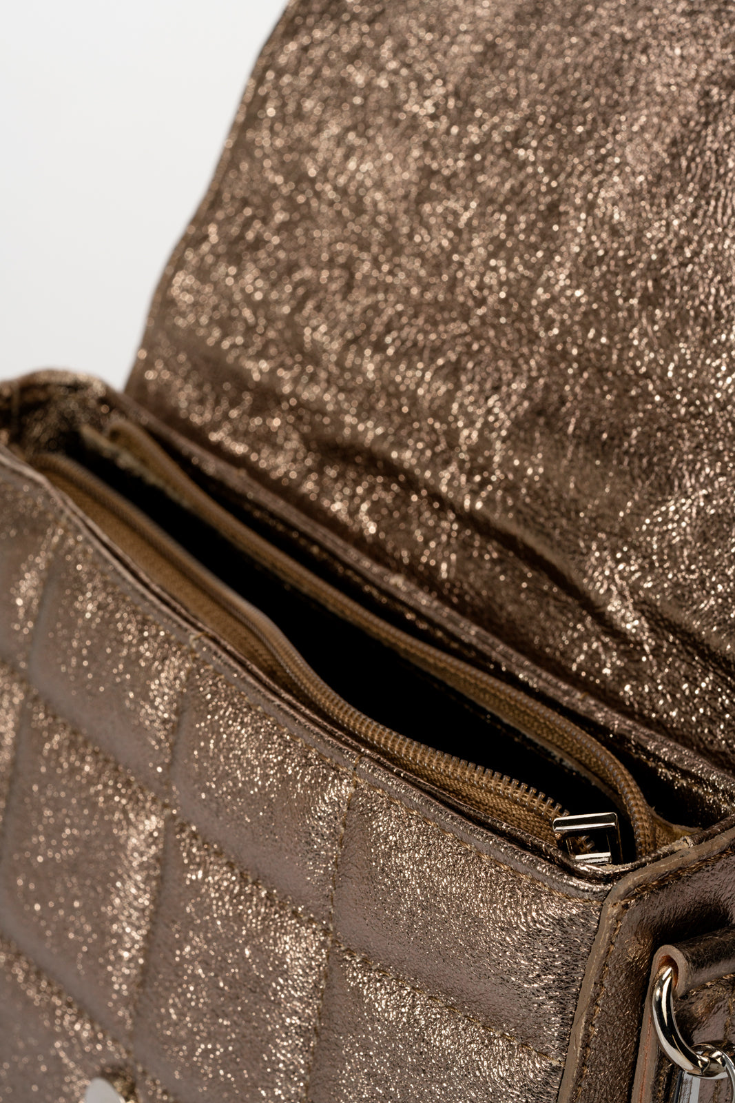 EMILIA Leather Crossbody Bag - Metal Gun
