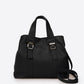 PIPER Leather Top Handle Bag - Black