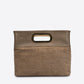 ROSALBA Leather Top Handle Bag - Taupe