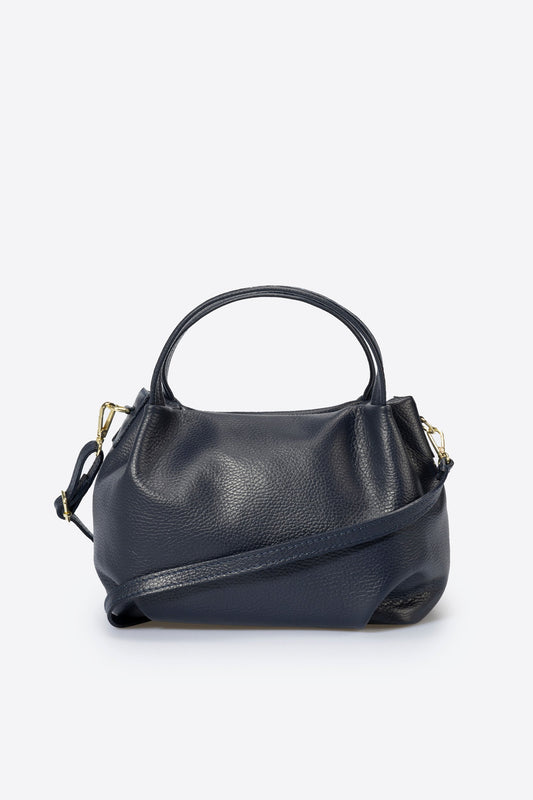 MAYA Leather Top Handle Bag - Blue