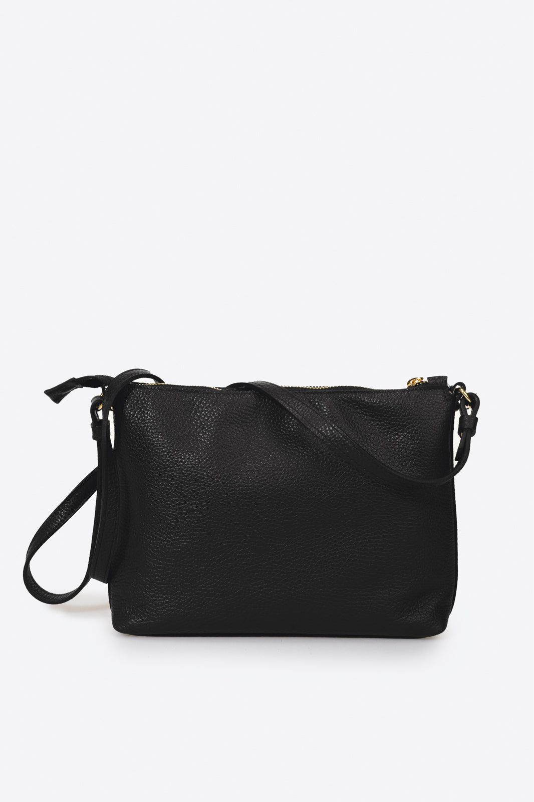 Leather Crossbody Bag 3116 - Black