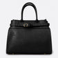 LIESEL Leather Top Handle Bag - Black