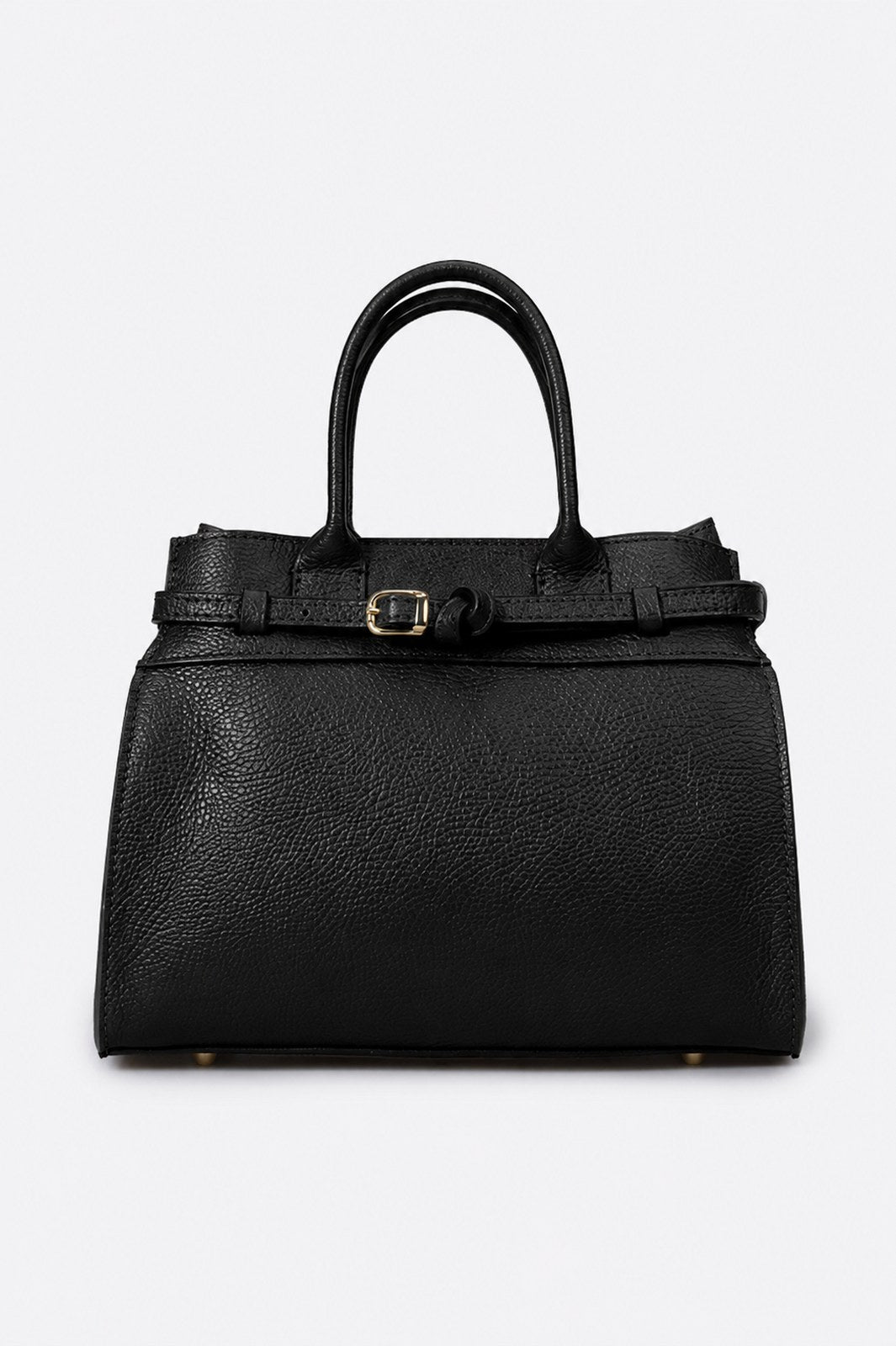 LIESEL Leather Top Handle Bag - Black