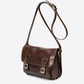 Leather Top Handle Bag 8037 - Dark Brown