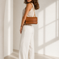 CALLIE Leather Crossbody Bag - Cognac