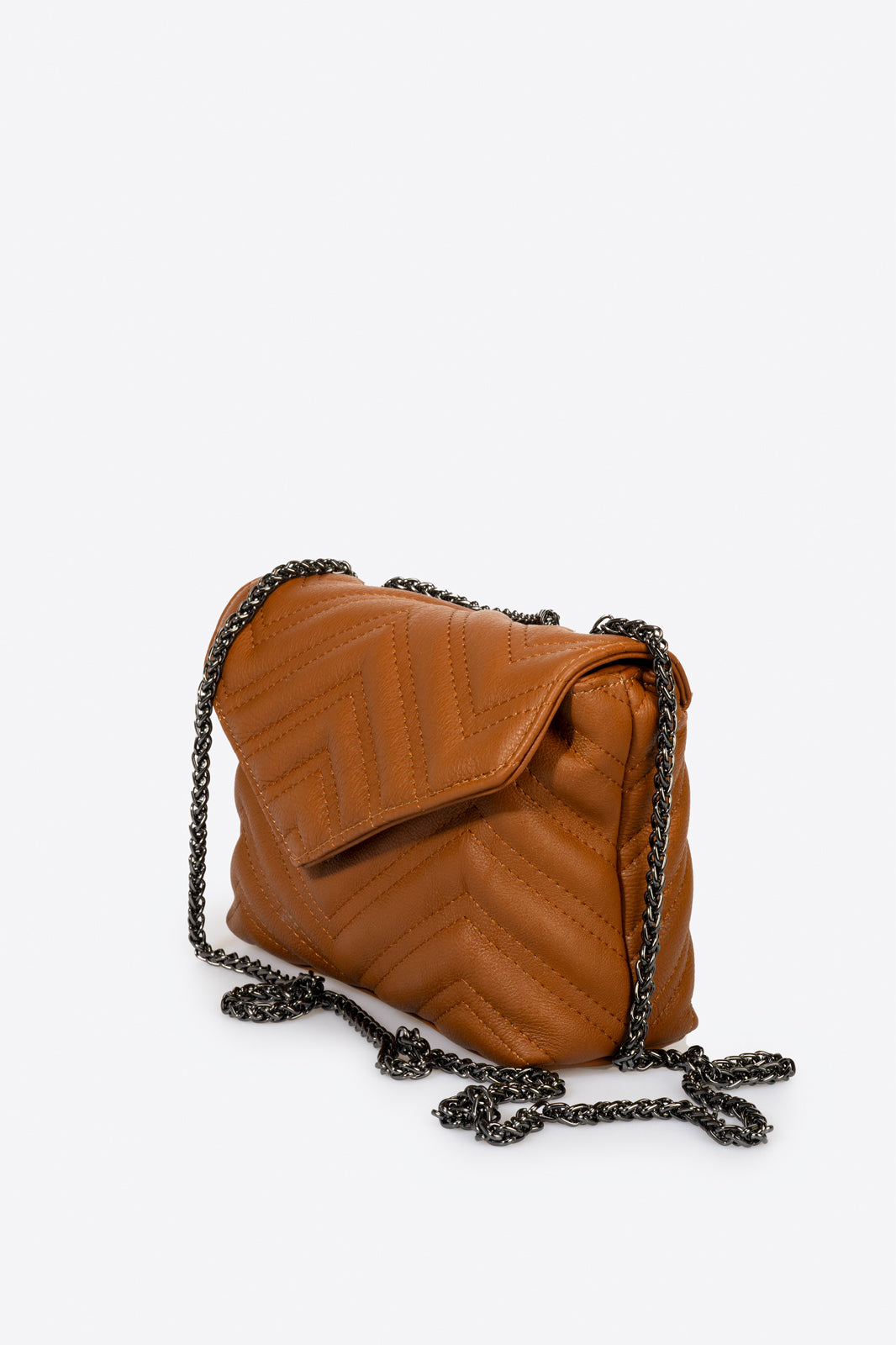 APRIL Leather Shoulder Bag - Cognac