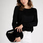 ISABELLE Leather Top Handle Bag - Black