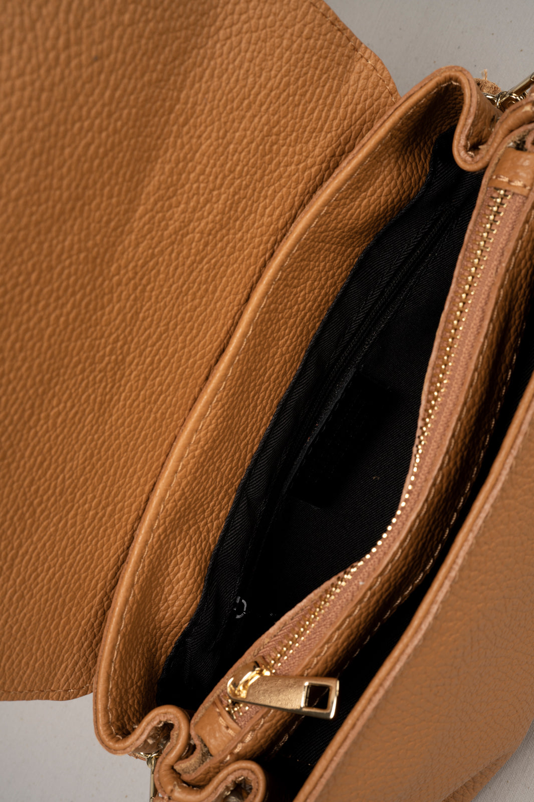 SOFIA Leather Top Handle Bag - Cuoio