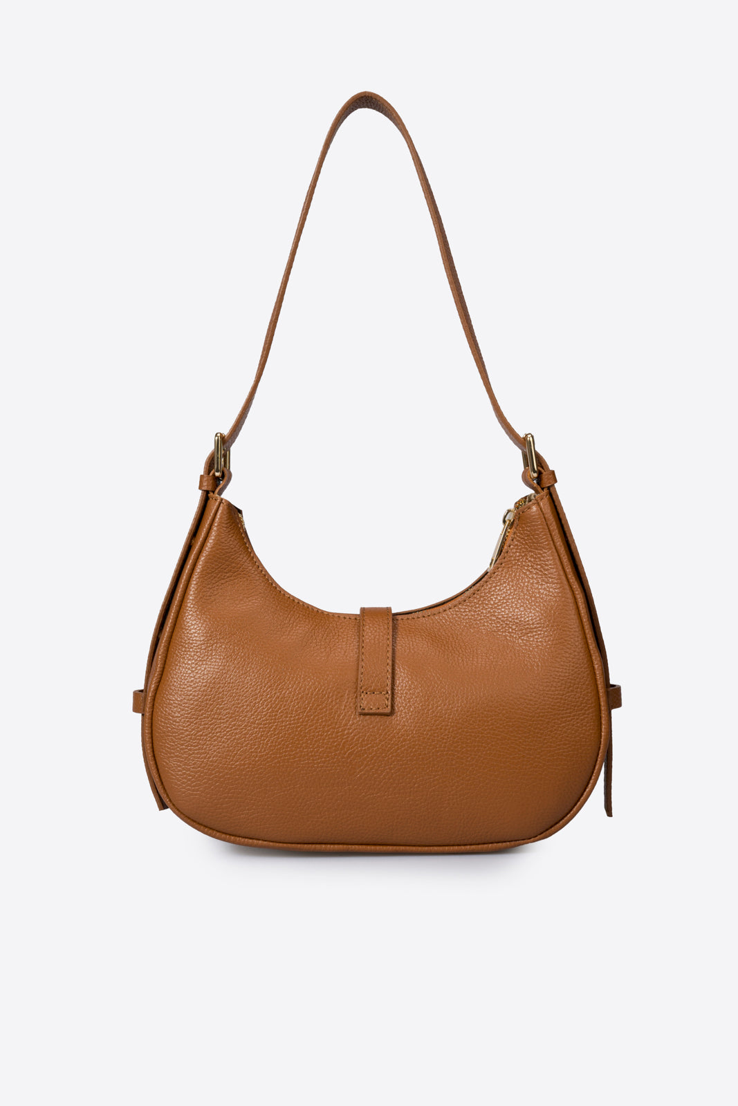 PORZIA Leather Top Handle Bag - Cognac