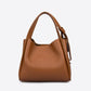 ATHENA Leather Top Handle Bag - Cognac