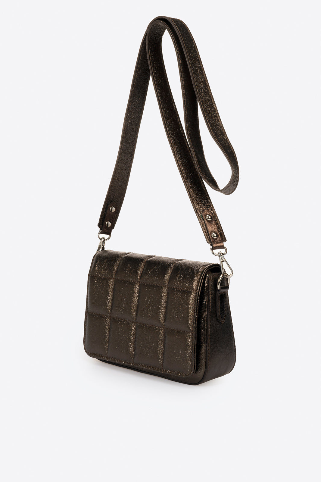 EMILIA Leather Crossbody Bag - Bronzo