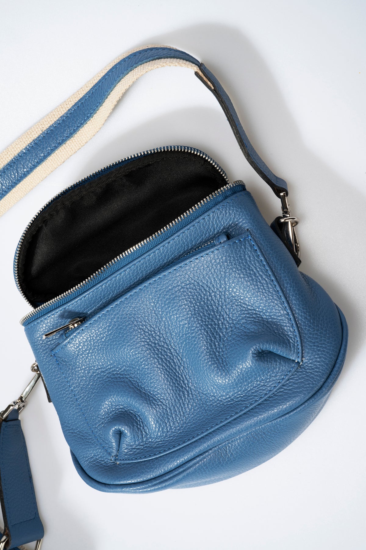 Leather Crossbody Bag 1171 - Blue