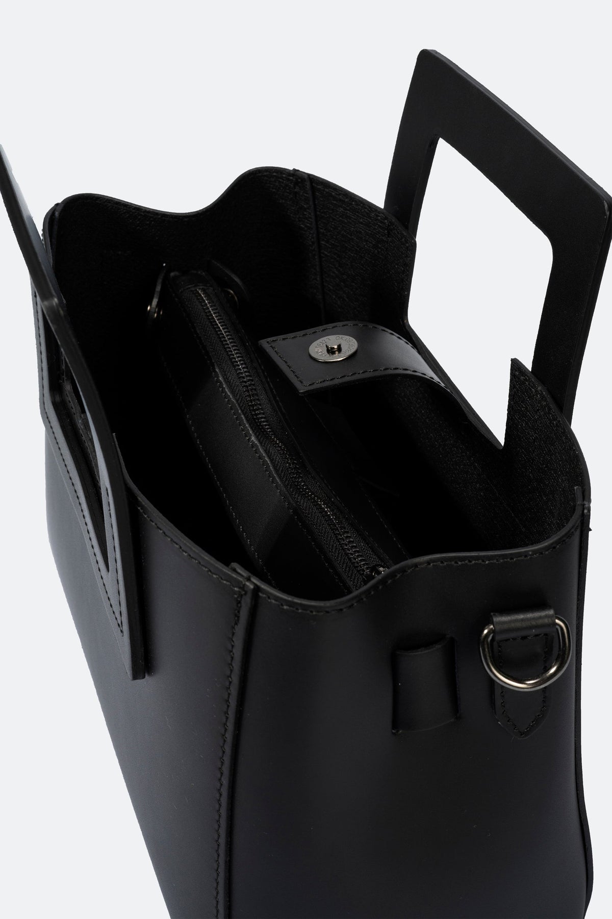 ANTHEA Leather Top Handle Bag - Black