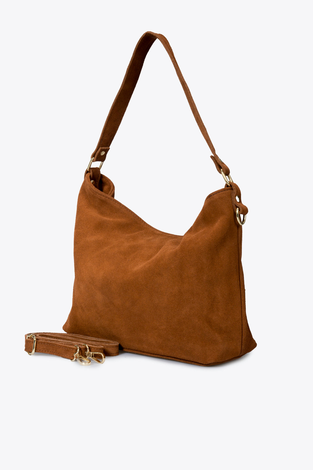 LEONIE Leather Shoulder Bag - Cognac