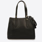 BIANCA Leather Top Handle Bag - Black