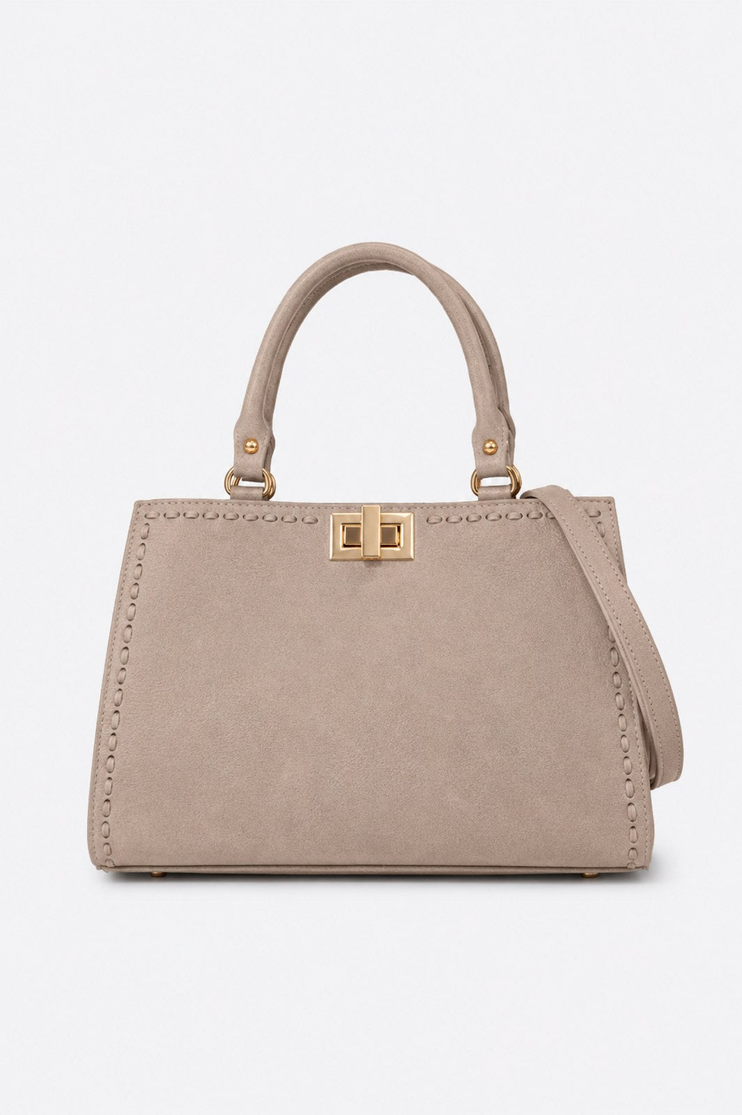 LIDIA Leather Top Handle Bag - Fango