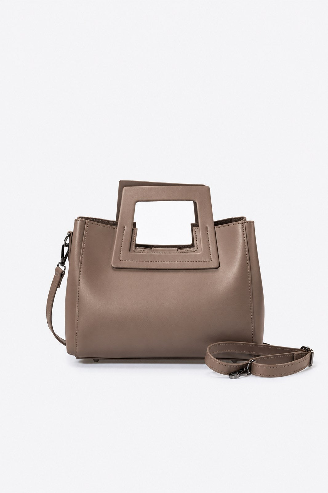ANTHEA Leather Top Handle Bag - Fango