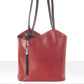 Leather Shoulder Bag 8039 - Red