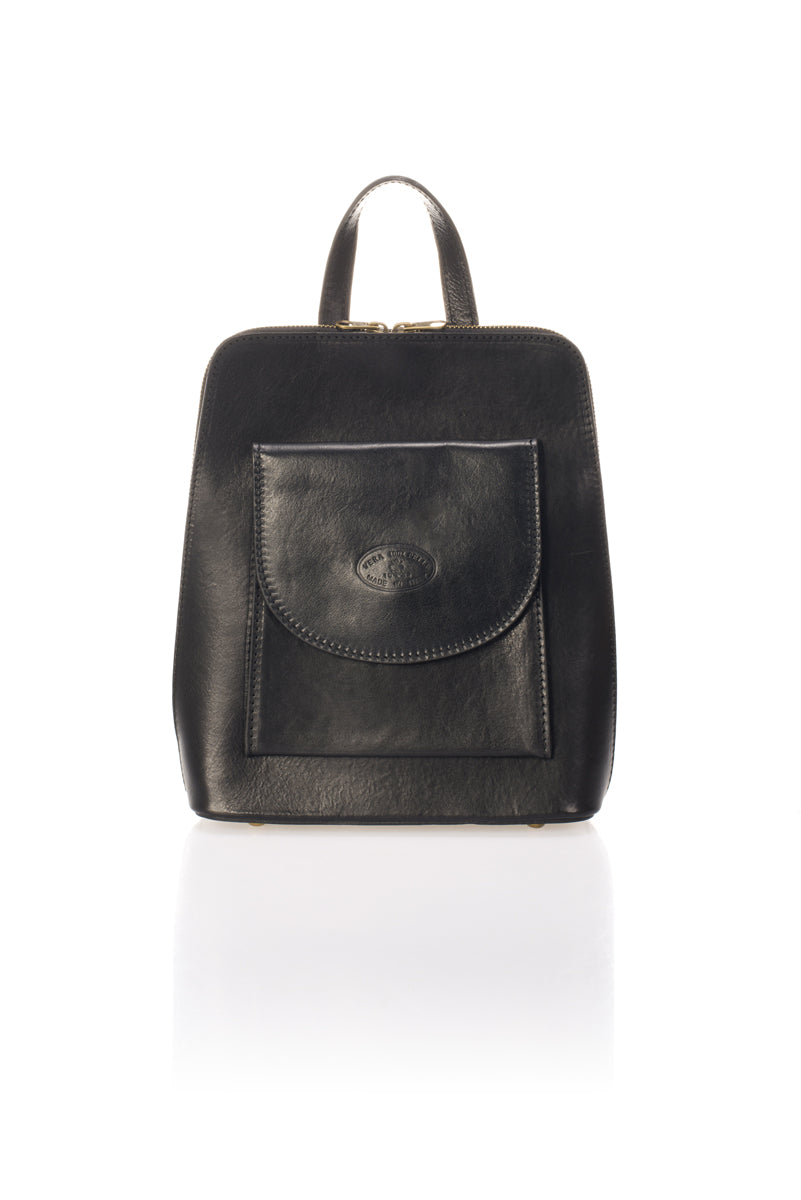 Leather Backpack 1028 - Black