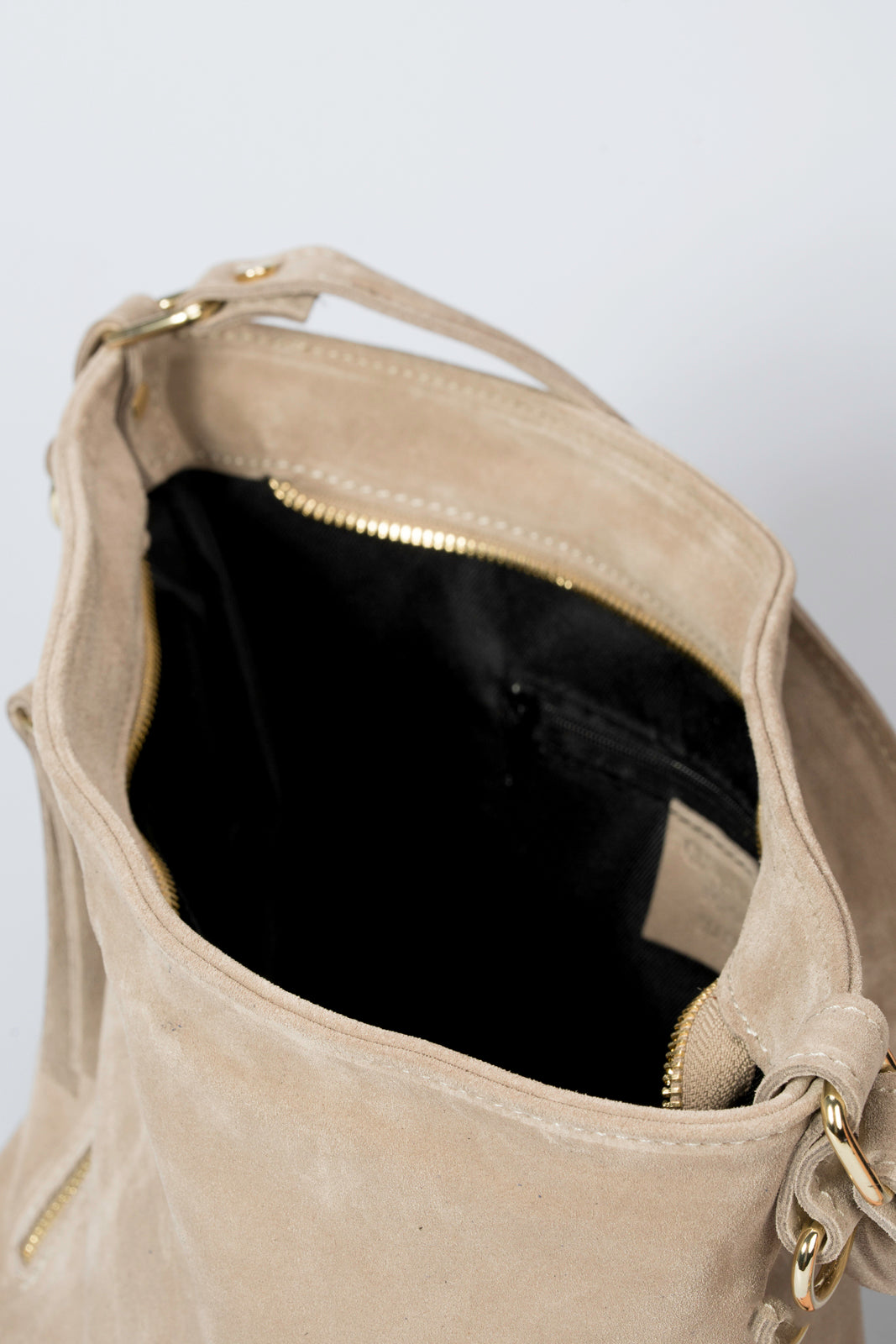 LEONIE Leather Shoulder Bag - Taupe