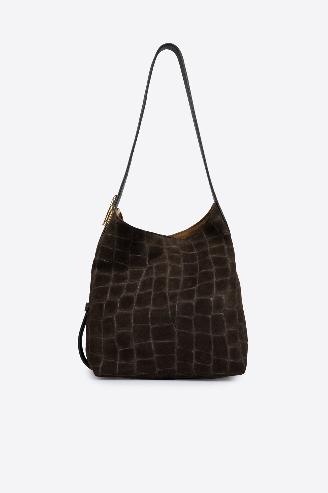 PENELOPE Leather Top Handle Bag - Dark Brown