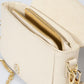 Leather Top Handle Bag 9648 - Beige