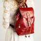 Leather Backpack 1018 - Red