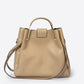 DIONE Leather Top Handle Bag - Taupe