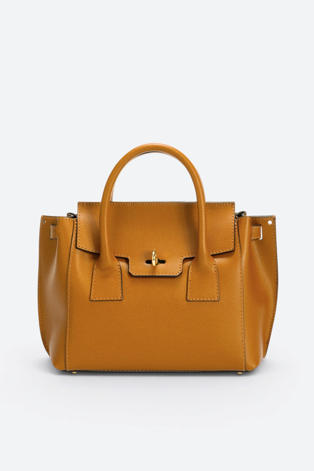 RUTH Leather Top Handle Bag - Cognac