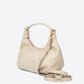 LYDIE Leather Top Handle Bag - Beige