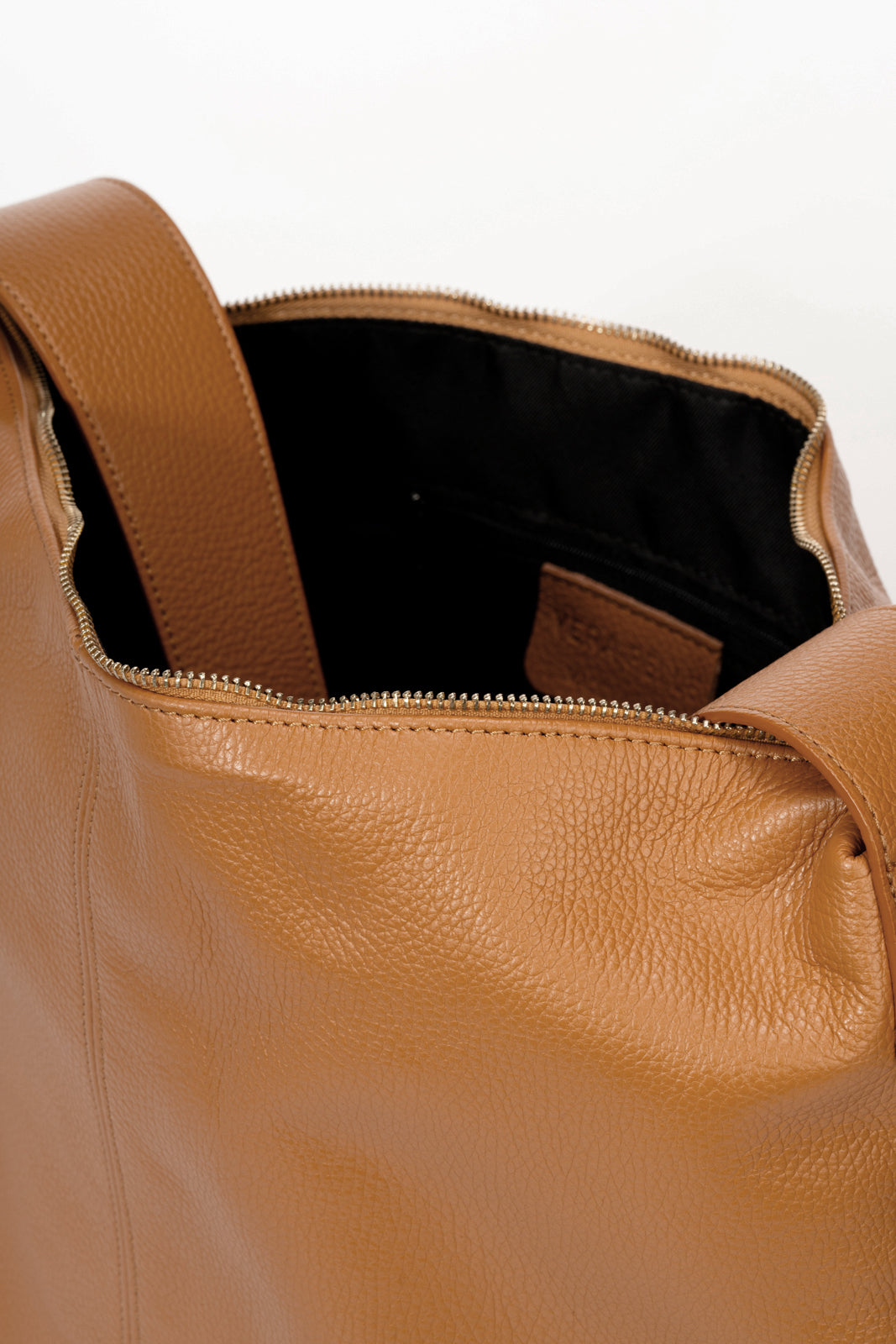 Leather Top Handle Bag 4027 - Cognac