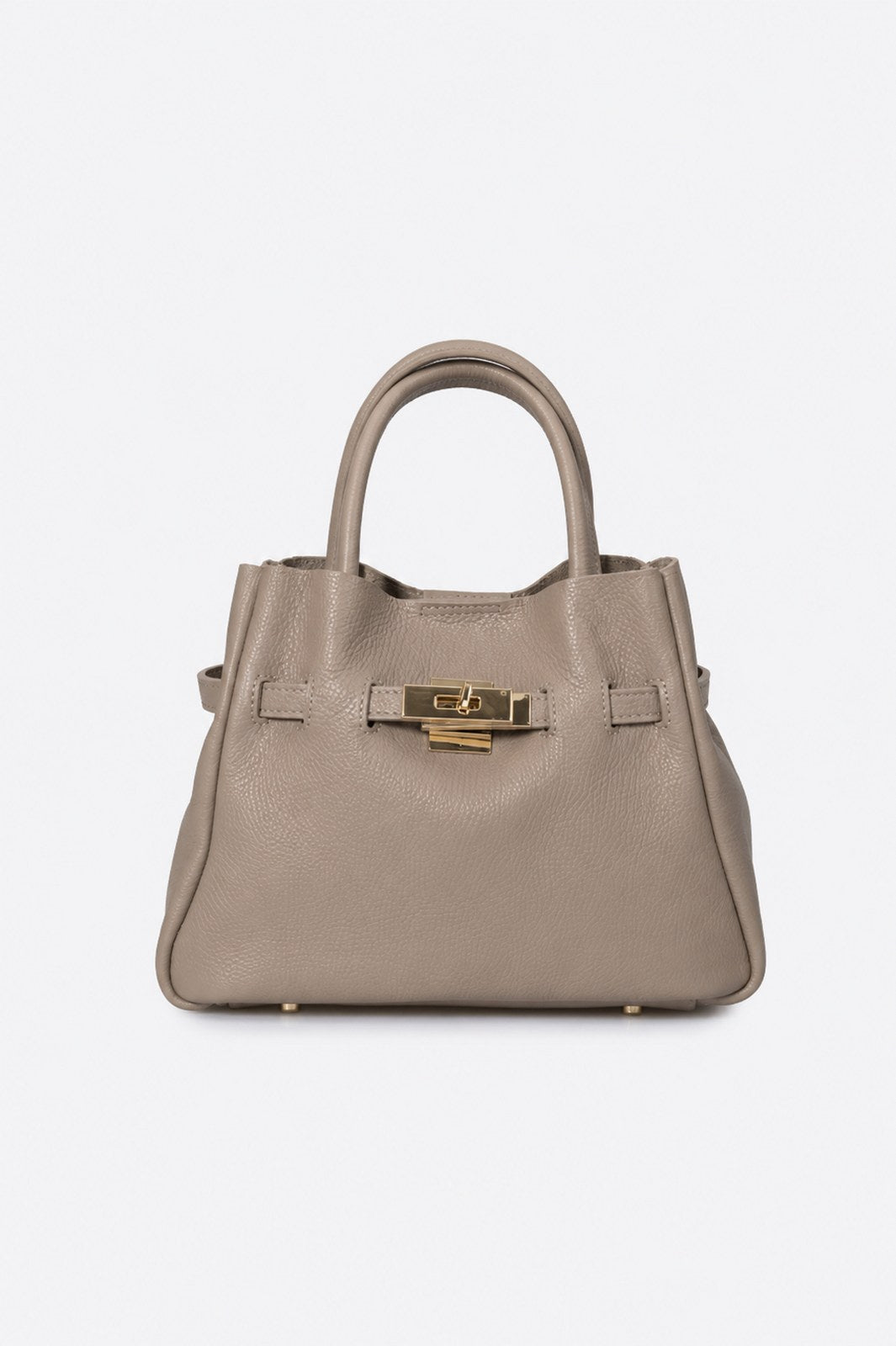 MIRANDA Leather Top Handle Bag - Fango