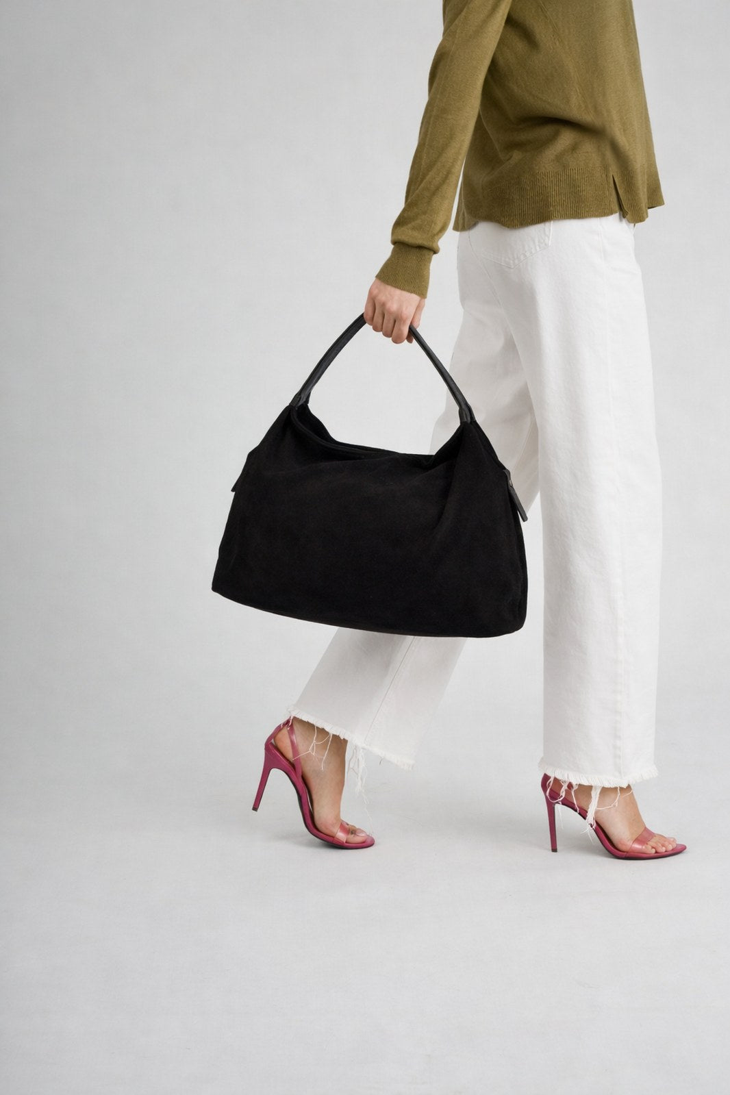 NOEMIE Leather Top Handle Bag - Black