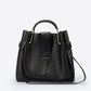 DIONE Leather Top Handle Bag - Nero