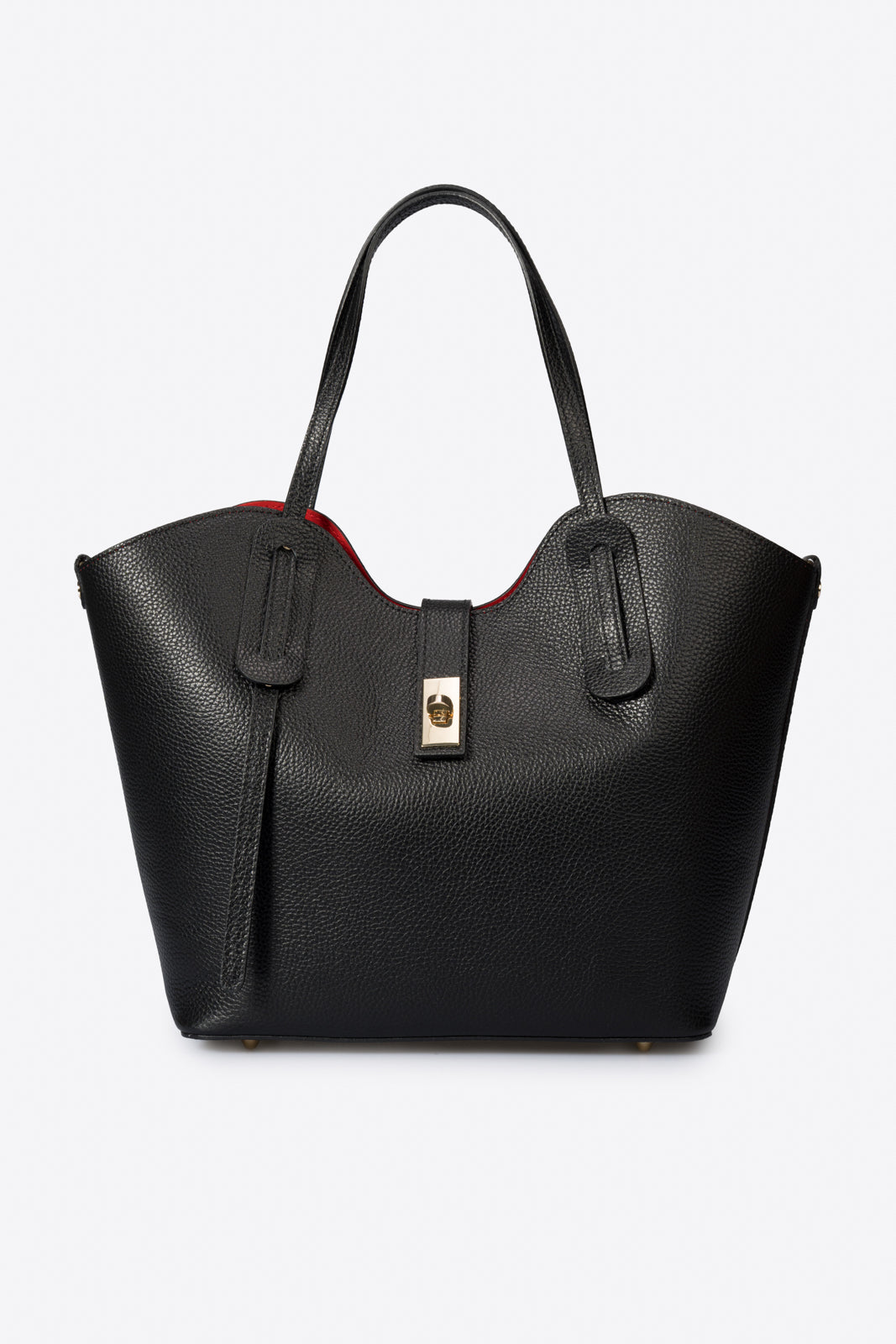 IOLANDA Leather Top Handle Bag - Black